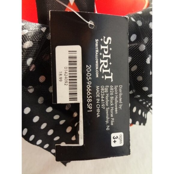 Spirit Halloween Trick or Treat Bag Purse Red Black Diamond Polka Dot Bow - Picture 9 of 9